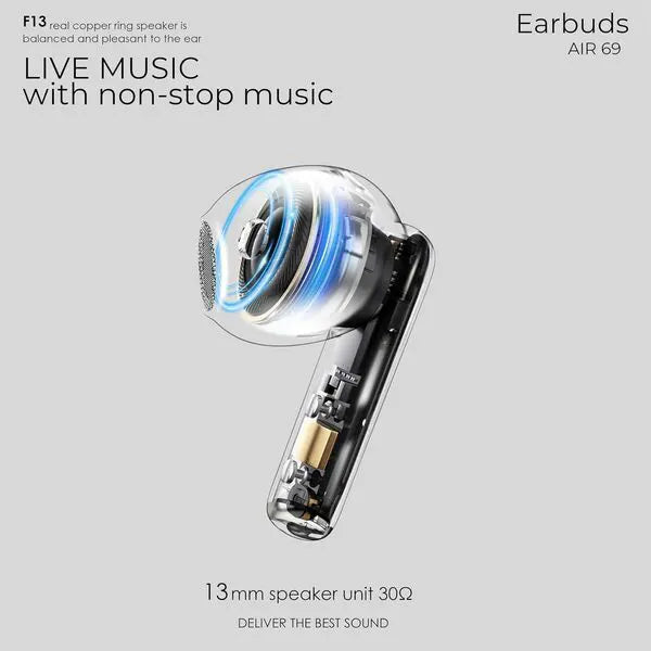 Lenyes Bluetooth 5.4 Water-Resistant Earbuds Air69