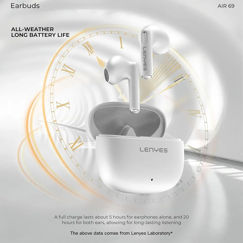 Lenyes Bluetooth 5.4 Water-Resistant Earbuds Air69