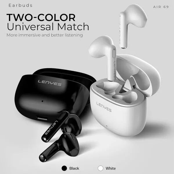 Lenyes Bluetooth 5.4 Water-Resistant Earbuds Air69