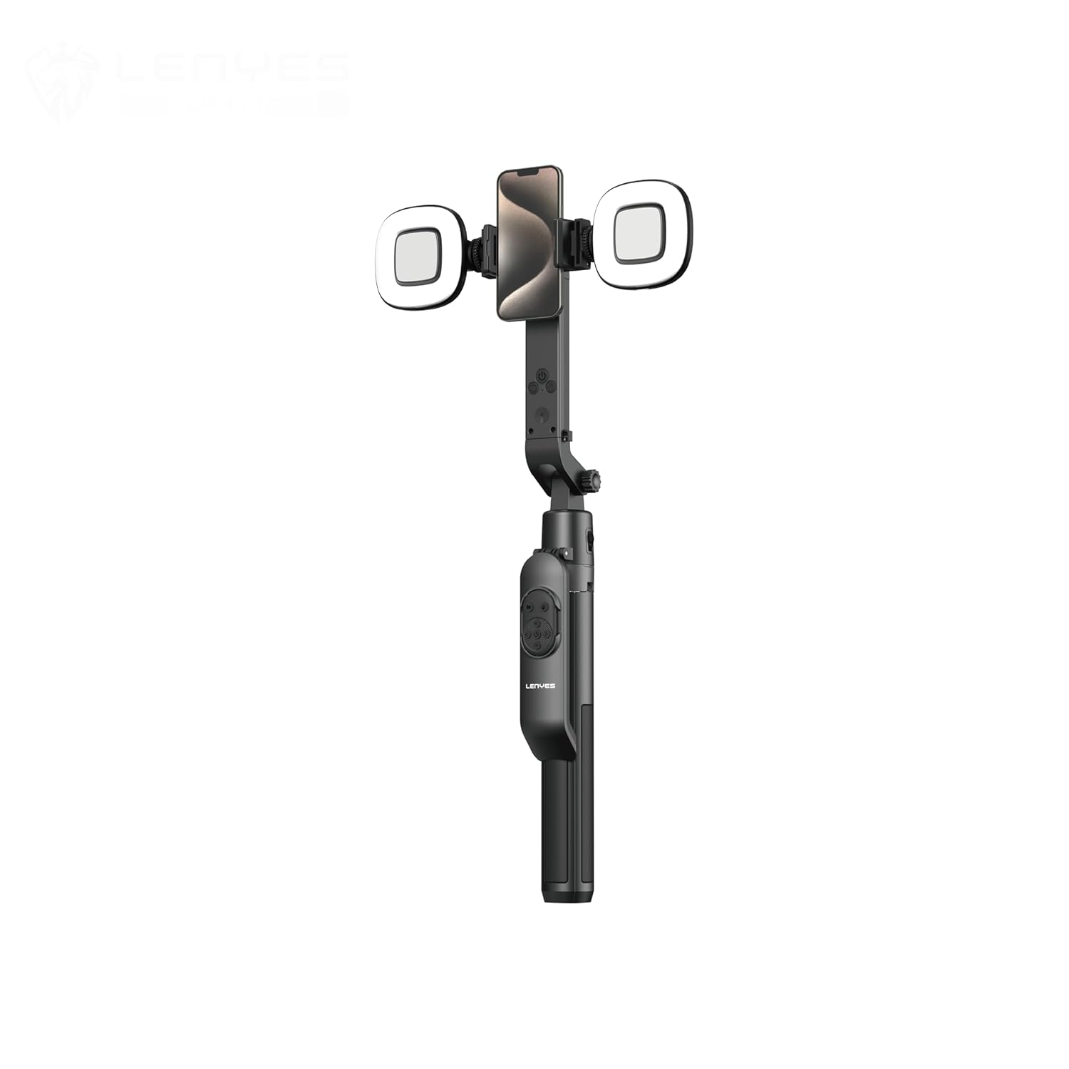 Lenyes 1.8m AI Face-Tracking Dual Ring Light Tripod LPH119