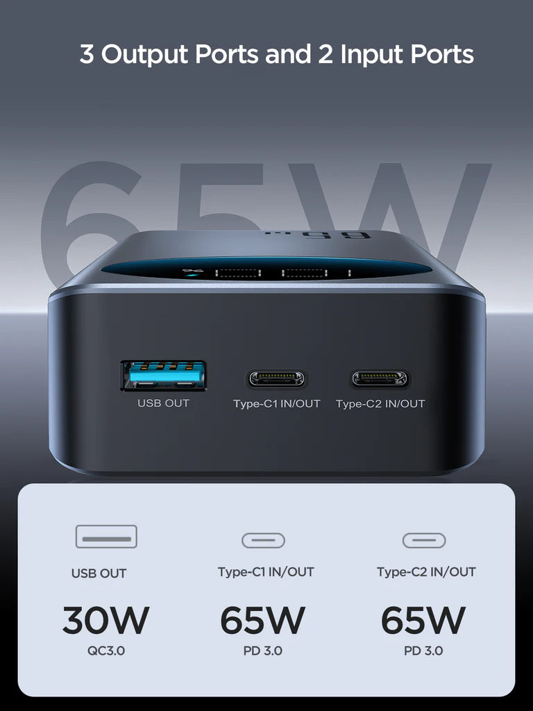 Joyroom 65W Power Bank 30000mAh JR-PBF05