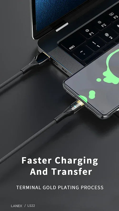 LANEX Type-C To Lightning Data Cable 1.2M LS22CL - Three