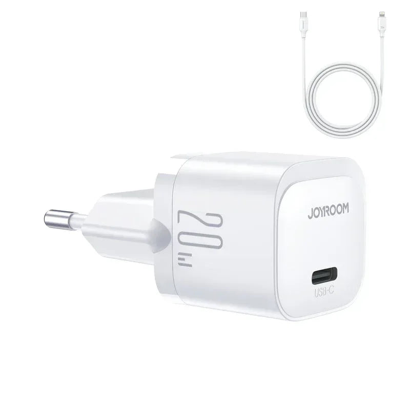 JoyRoom 20W mini Charger PD With Cable JR-TCF02 - Three
