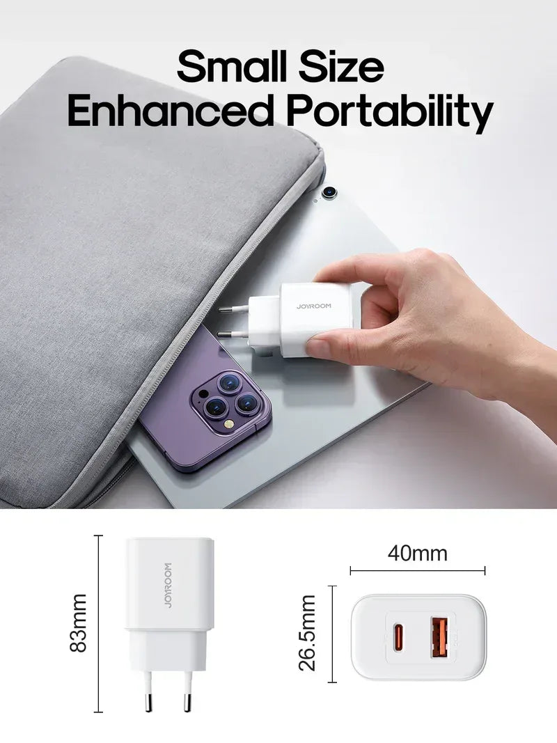 Joyroom Flash Series 20W A+C Dual-Port Charger 20W With Cable JR-TCF05EU - Three