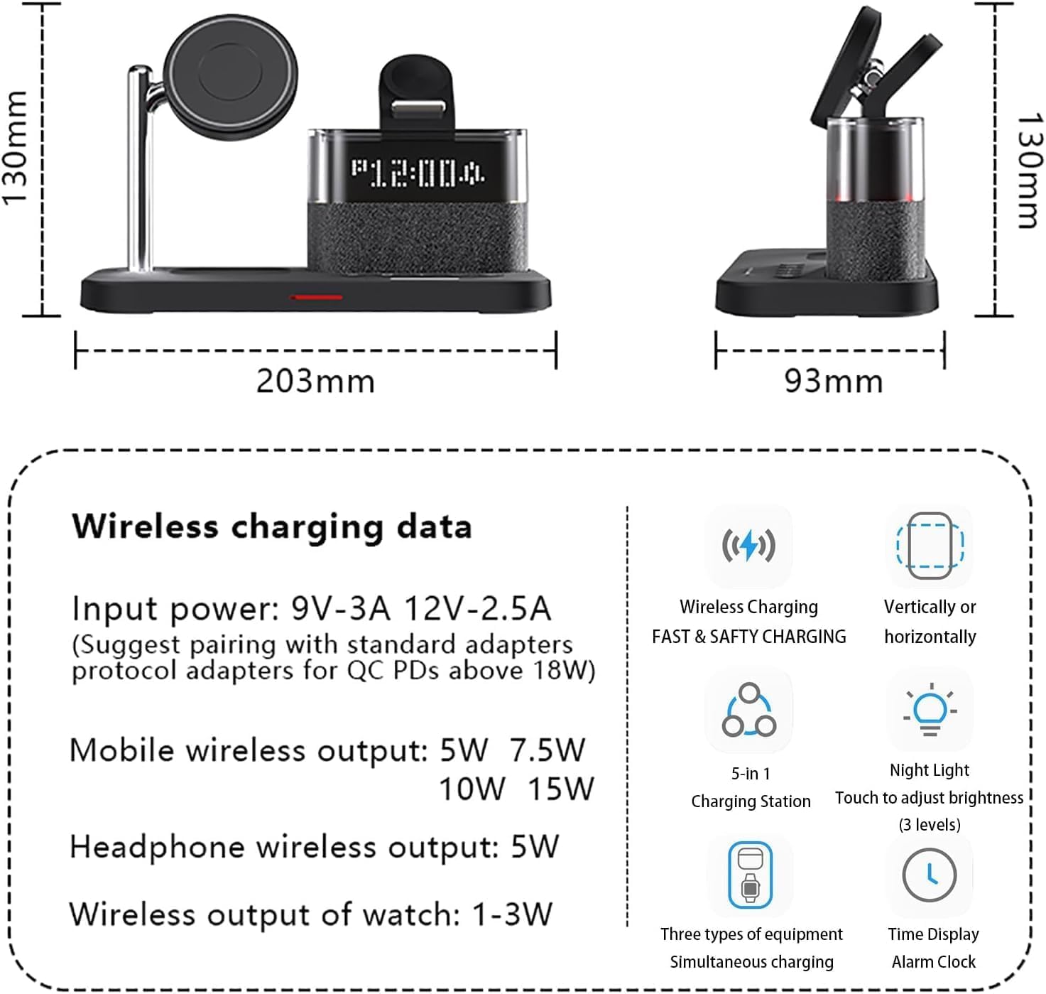 5 in 1 Magnetic Wireless Rgb Charging Station C09