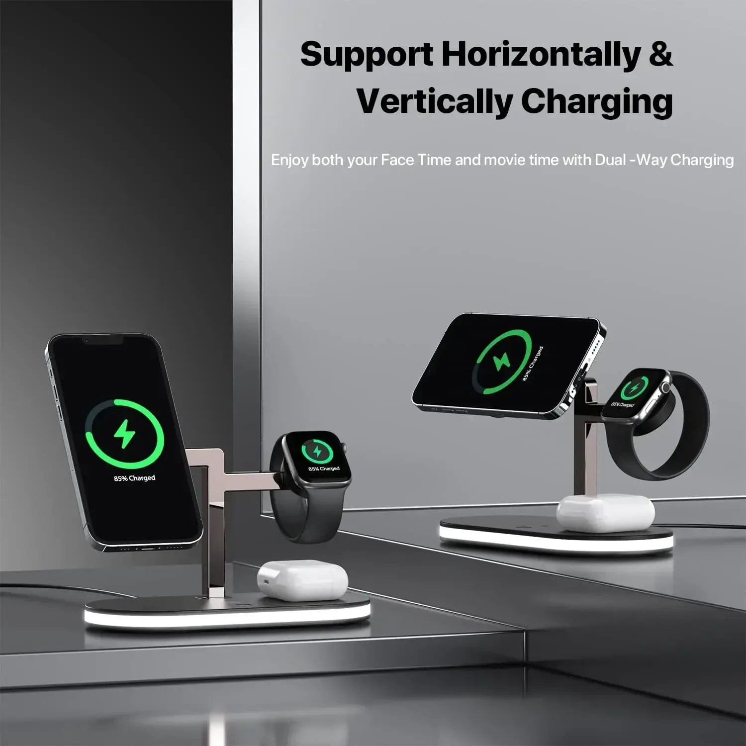5 in 1 Wireless Charging Station RGB LED - Three