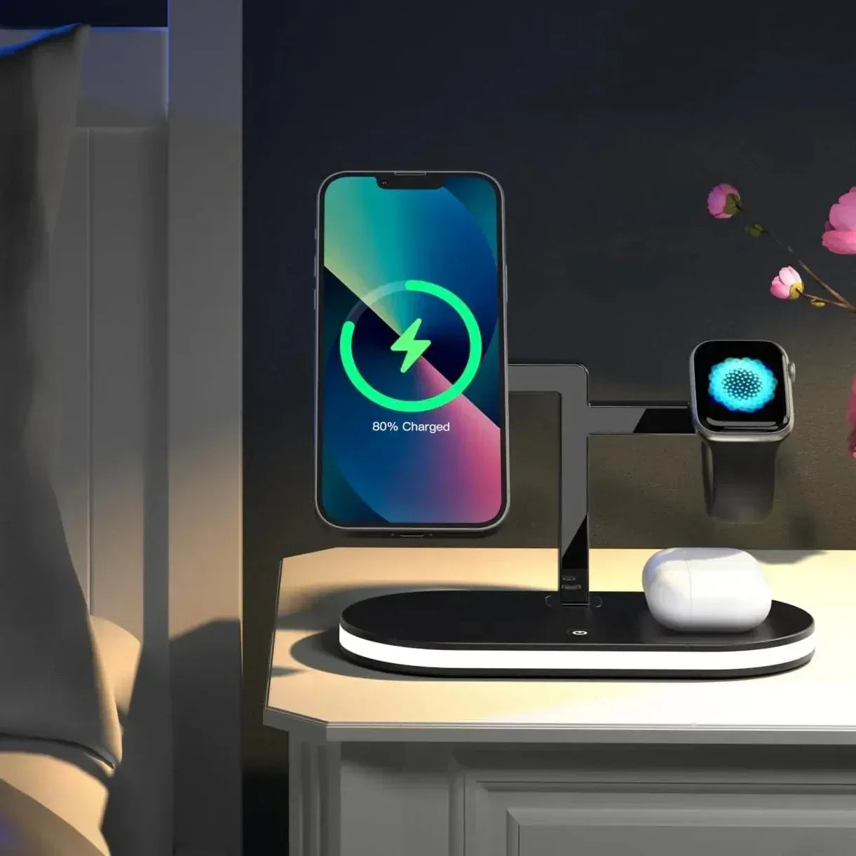 5 in 1 Wireless Charging Station RGB LED - Three