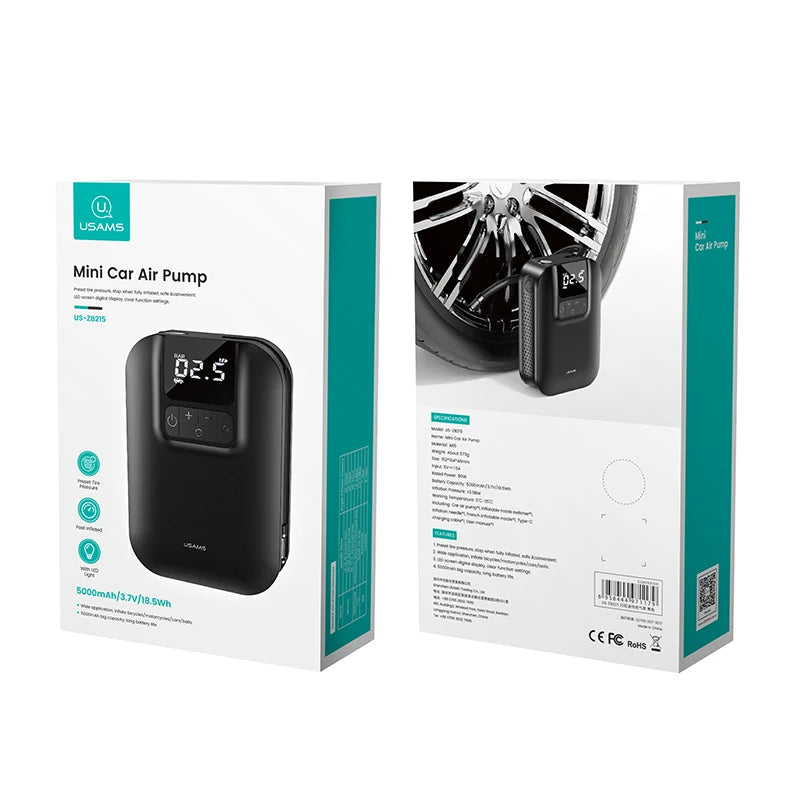 USAMS Mini Car Air Pump 5000Mah US-ZB215