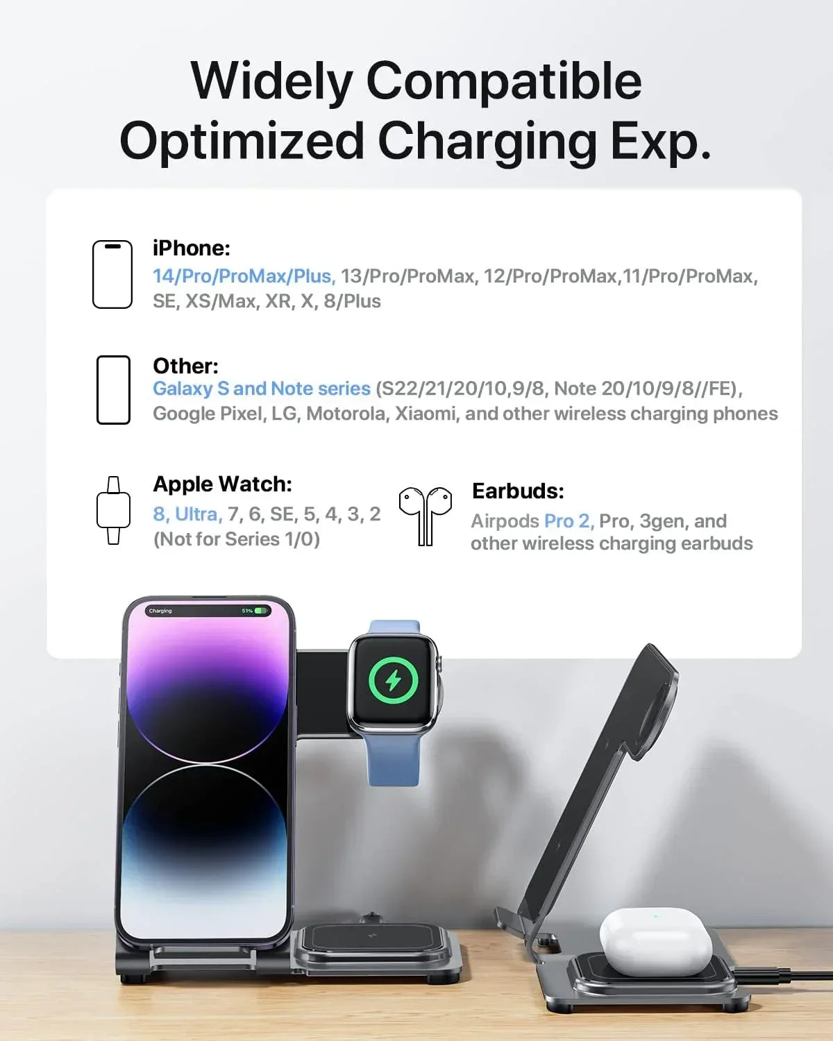 Wireless Charging Station 3 In 1 Y9 - Three