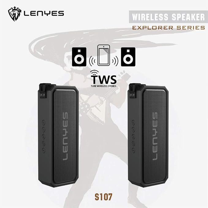 Lenyes Bluetooth 5.3 20W IPX6 Portable Speaker S107