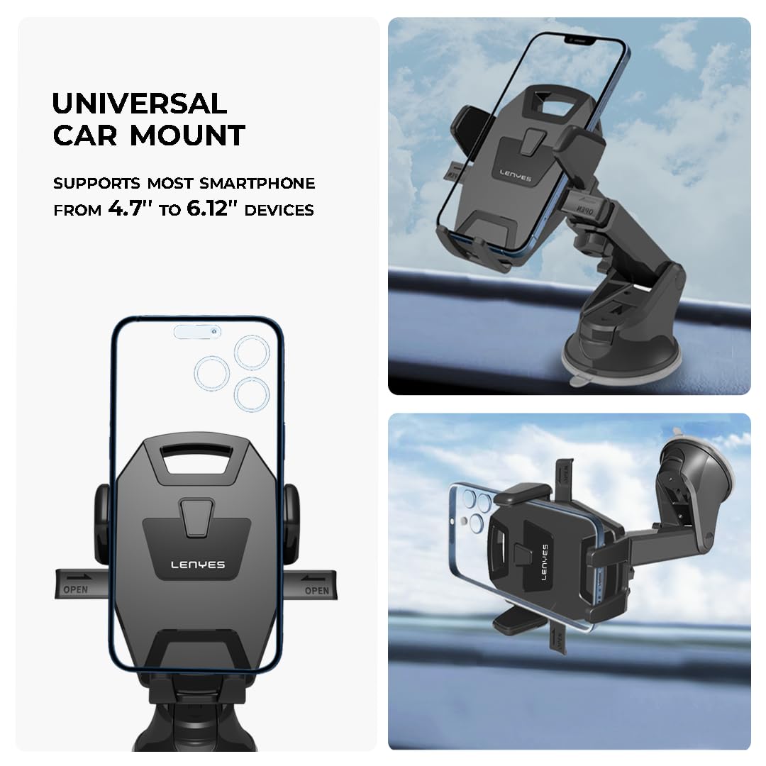 Lenyes 360-Degree Suction Car Phone Holder CR128