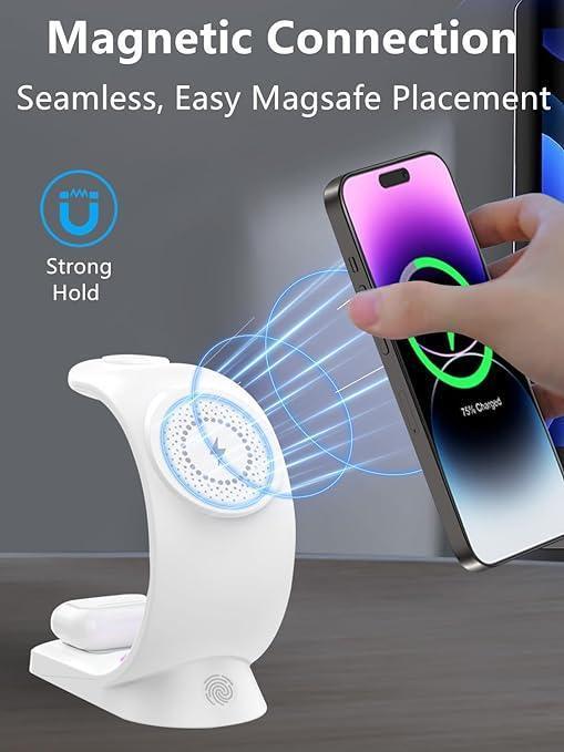 3 In 1 RGB Light Magnetic Wireless Charger T17 - Three