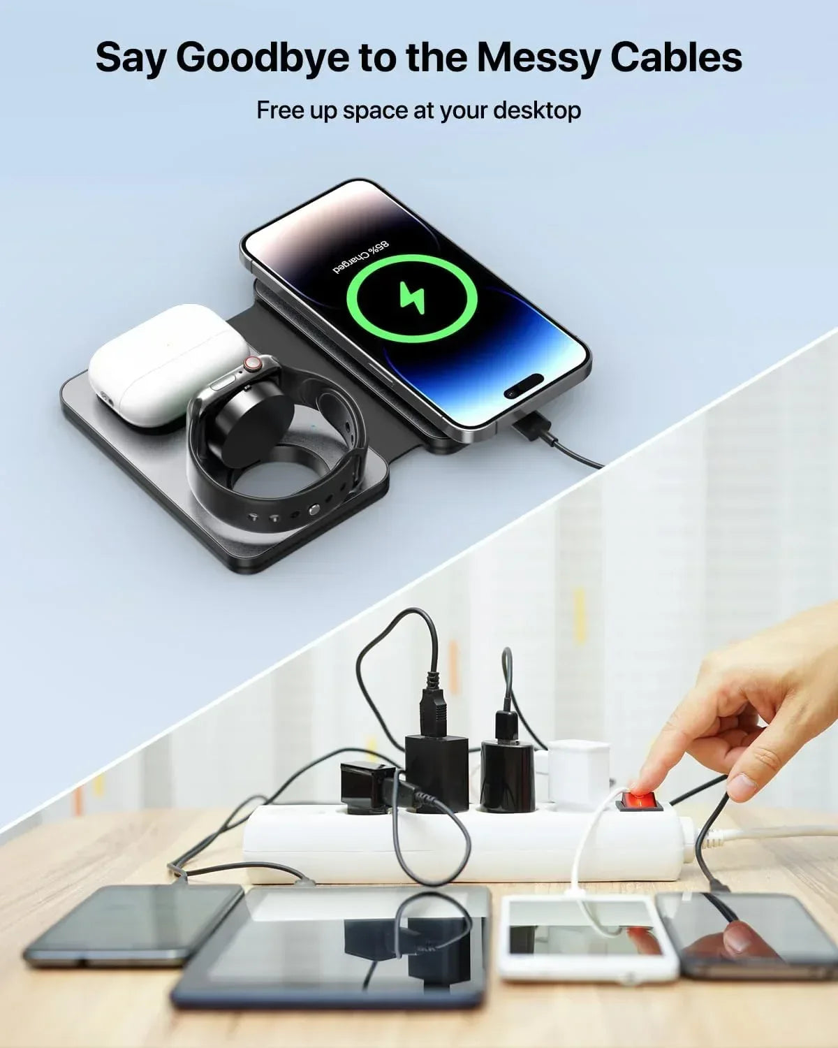 3 in 1 magnetic wireless charger T5 - Three