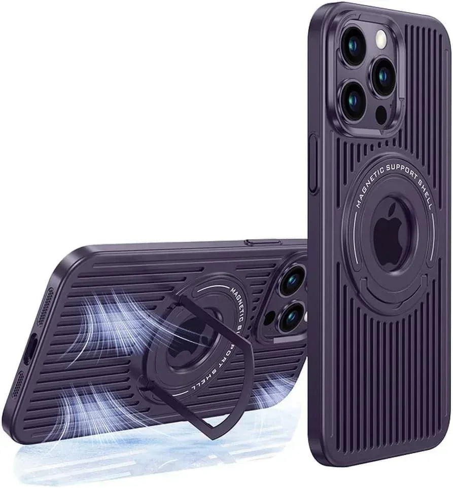 Breathable Magnetic Stand Case iPhone 12 Pro Max - Three