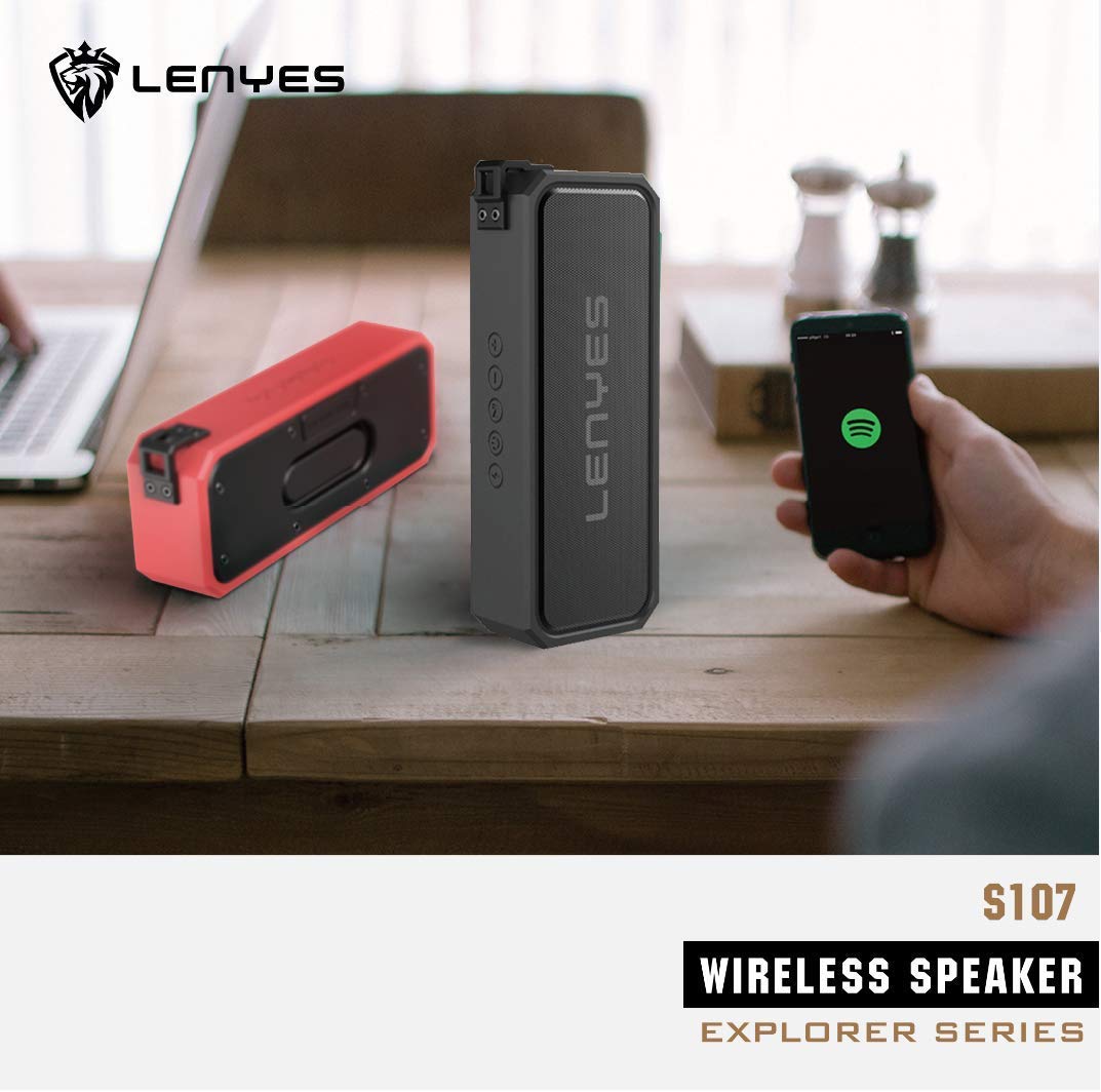 Lenyes Bluetooth 5.3 20W IPX6 Portable Speaker S107
