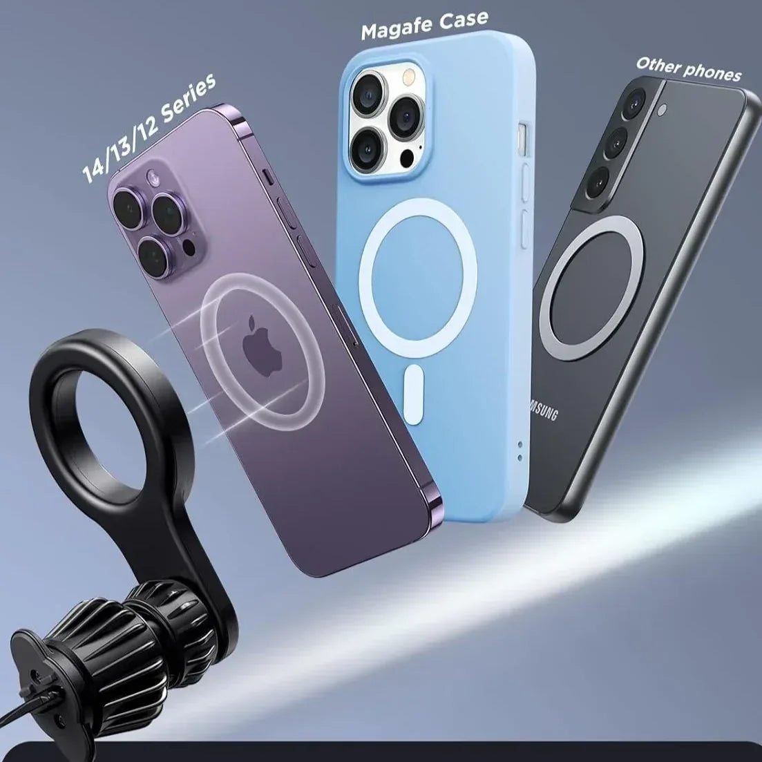 Joyroom Magnetic Car Phone Mount (Air Vent) JR-ZS355 - Three