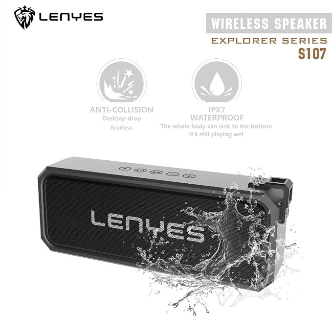 Lenyes Bluetooth 5.3 20W IPX6 Portable Speaker S107