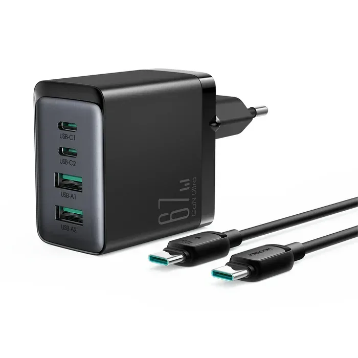Joyroom GaN Ultra 67W Fast Charger+Type C to Type C Cable JR-TCG02 - Three