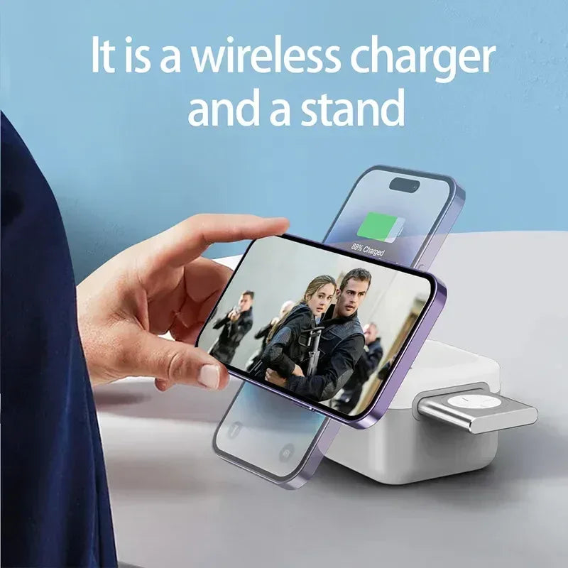 3 in 1 Cube Magnetic Wireless Charger - Three