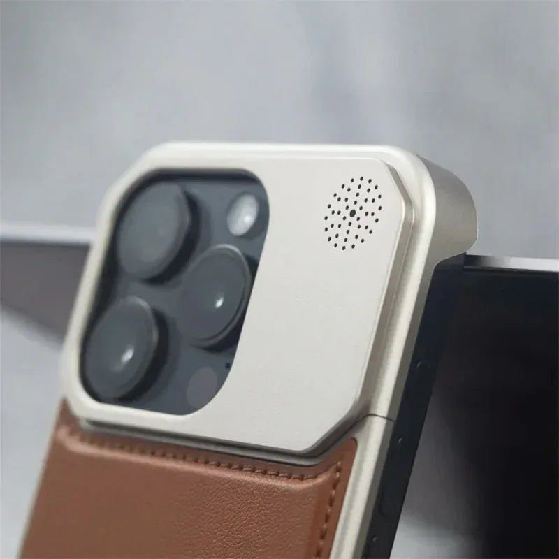 NJOYNY Metal Leather Case iPhone 16 Pro Max - Three