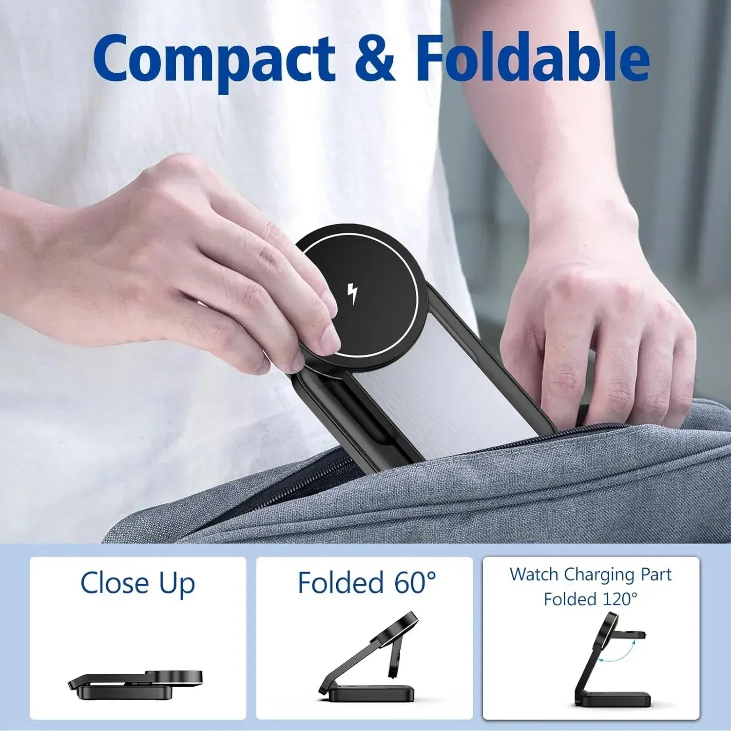 3 in 1 Foldable Wireless Charging Station - Three