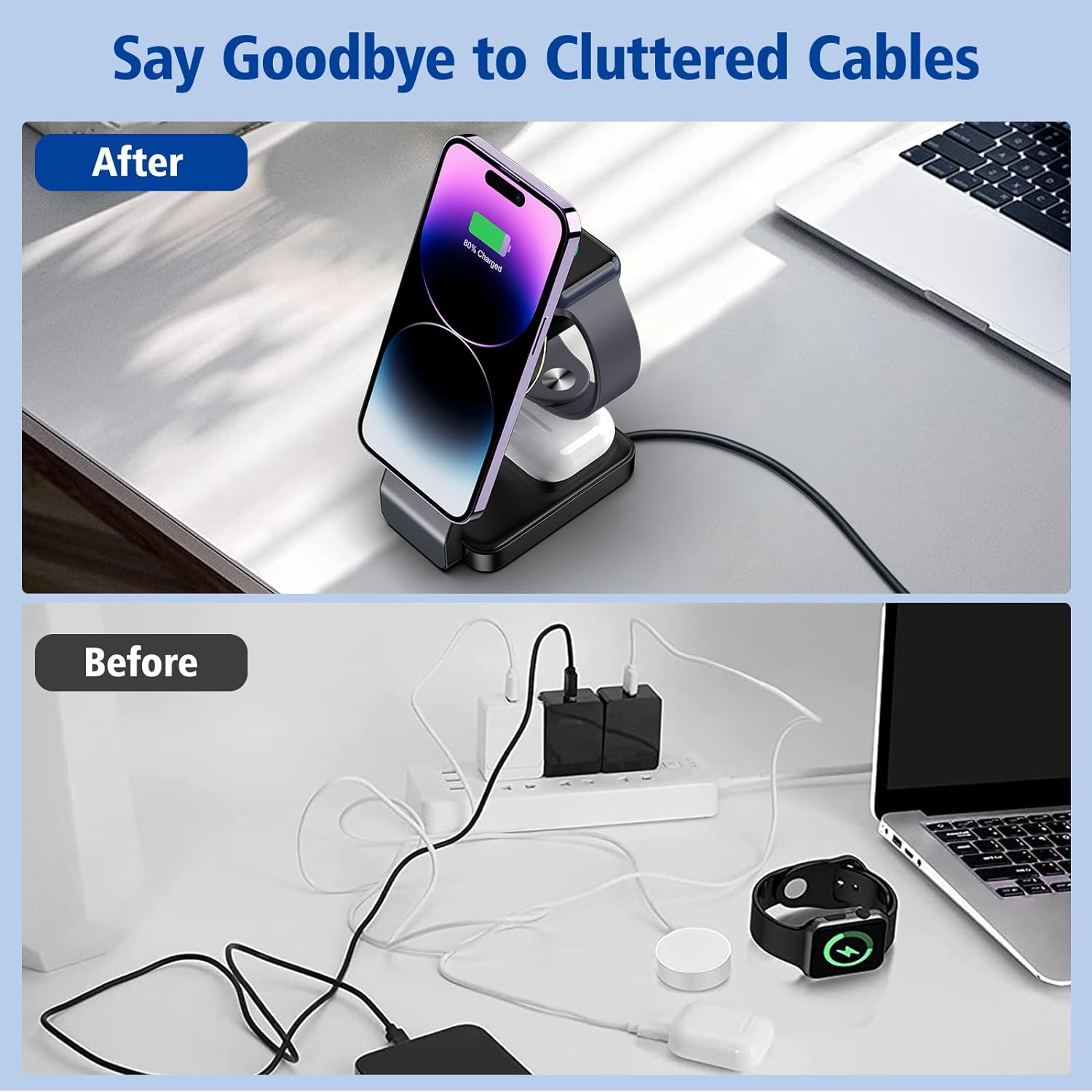 3 in 1 Foldable Wireless Charging Station