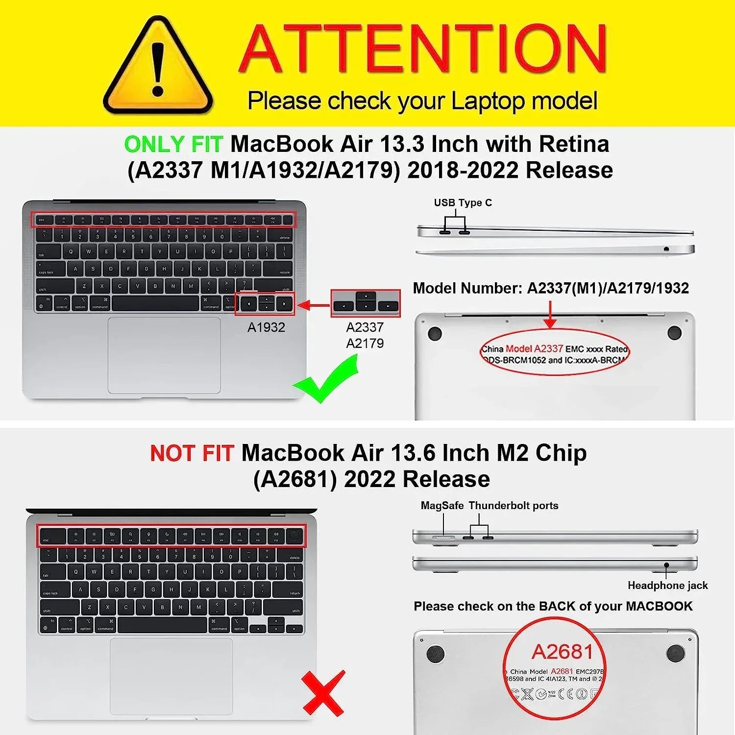 Hard Shell Transparent Case Macbook Air 13 - Three