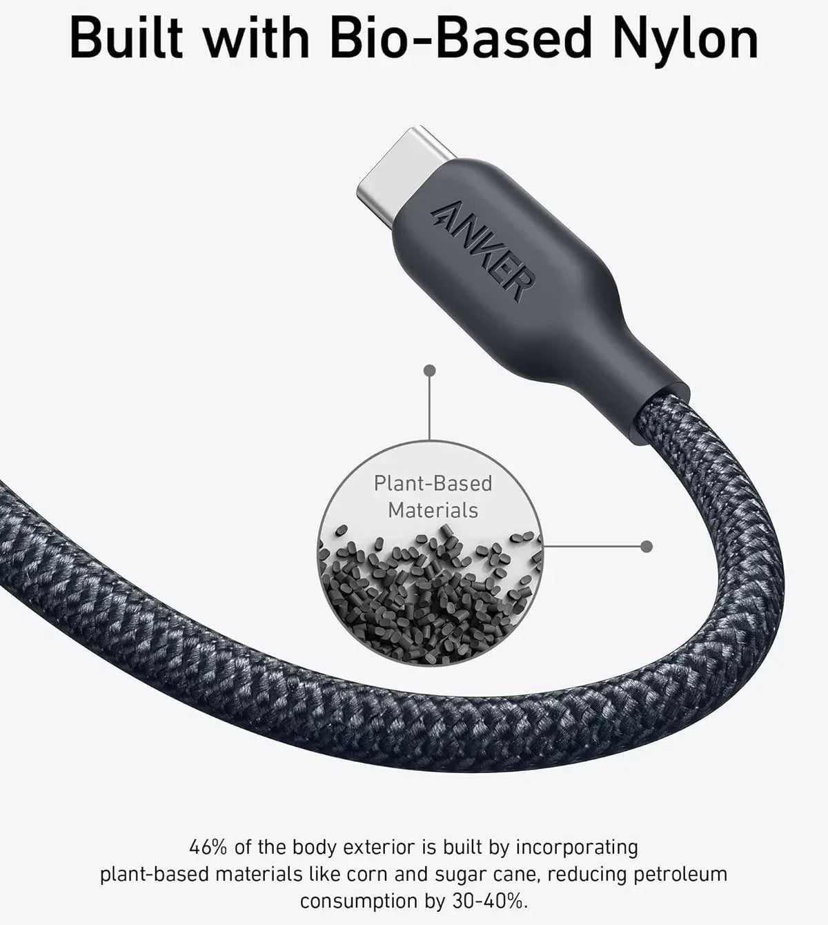 Anker 544 Type c to Type c Cable 240W A80F6P21 - Three