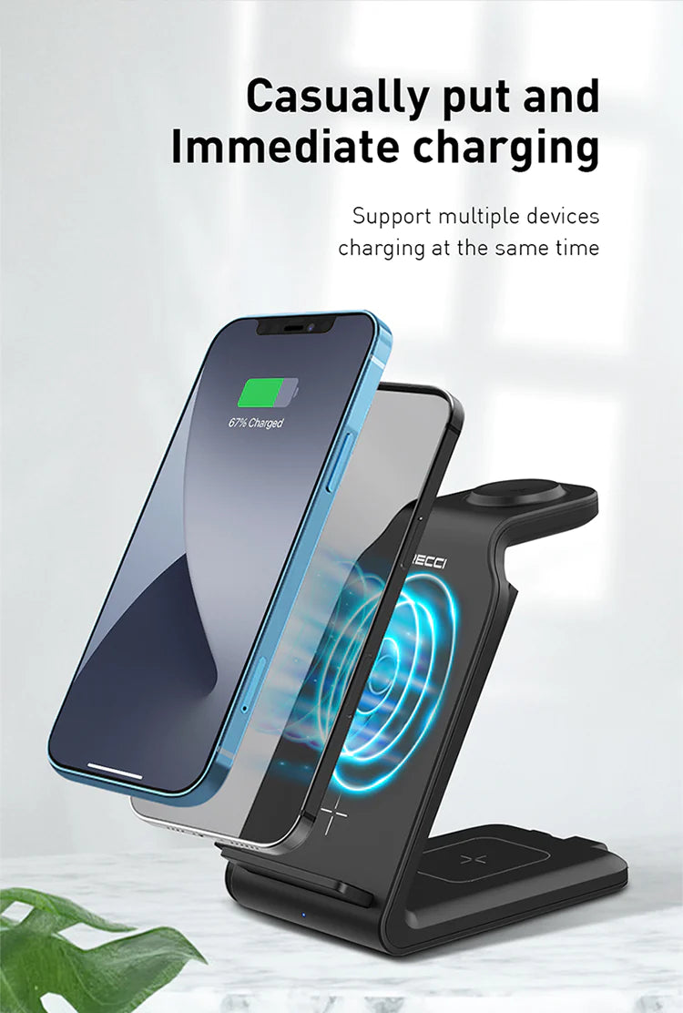 Recci 4 In 1 Desktop Stand Wireless Charger RCW-16