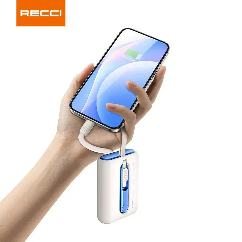 Recci Dual Cable Power Bank 10000mAh Fast Charging RPB-P12 - Three