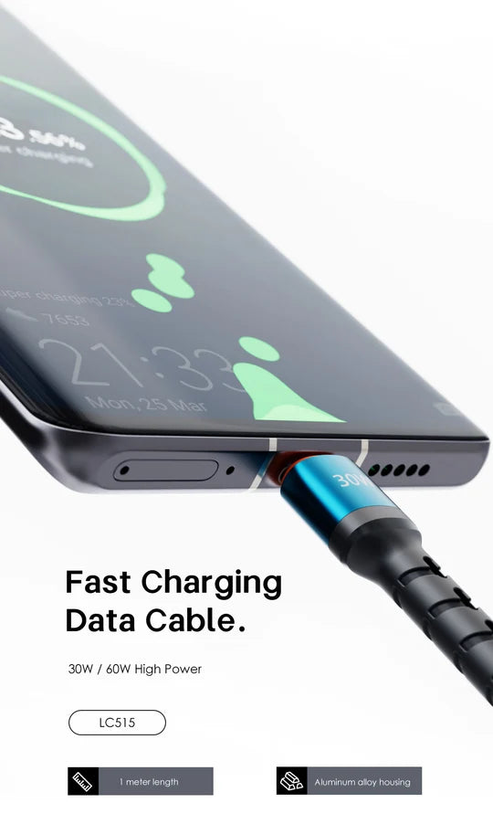 Lenyes Type-C to Lightning 12W Fast Charging Data Cable LC515TC-I