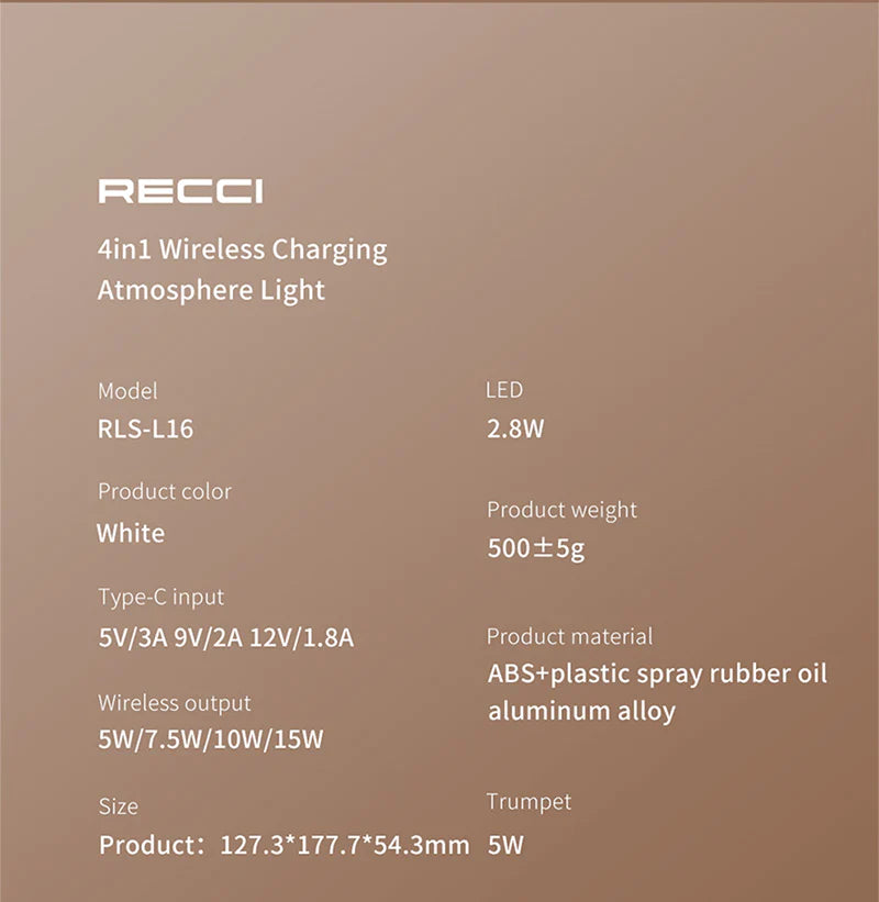 Recci 4 IN1 SPEAKER Wireless Charger RLS-L16