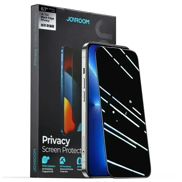 Joyroom Privacy Glass Screen Protector iPhone 15 Pro - Three