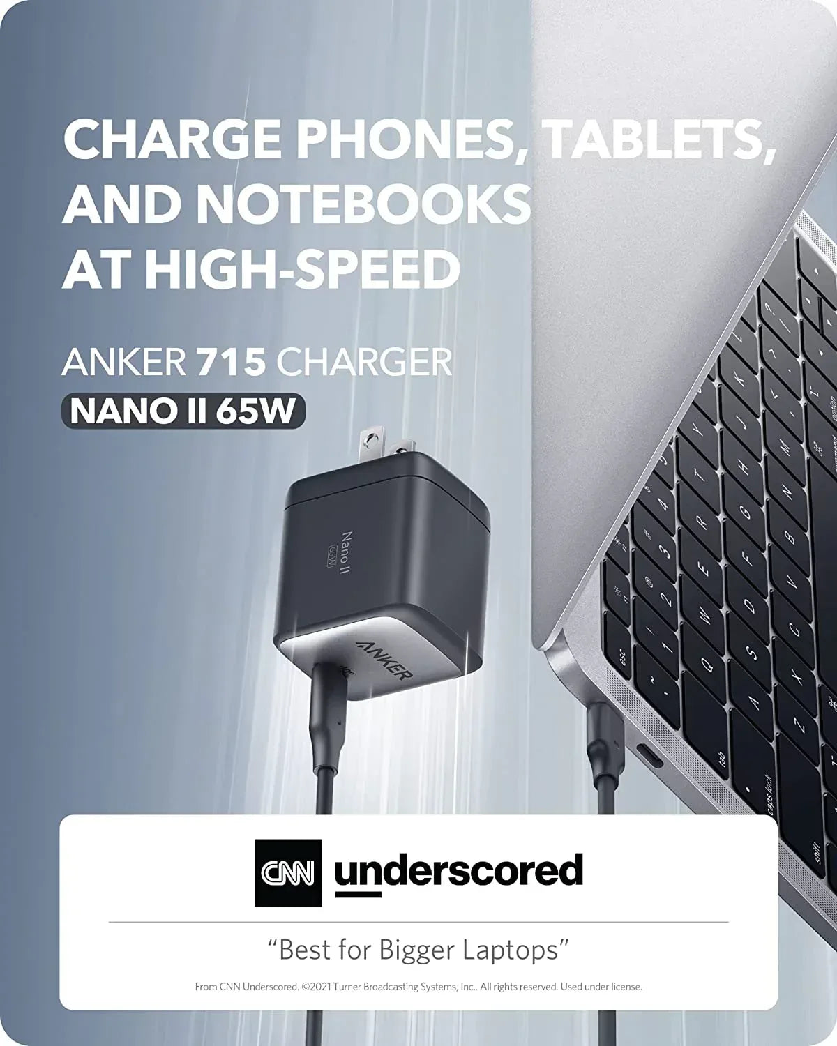 Anker Wall Charger Nano II 65W - Three