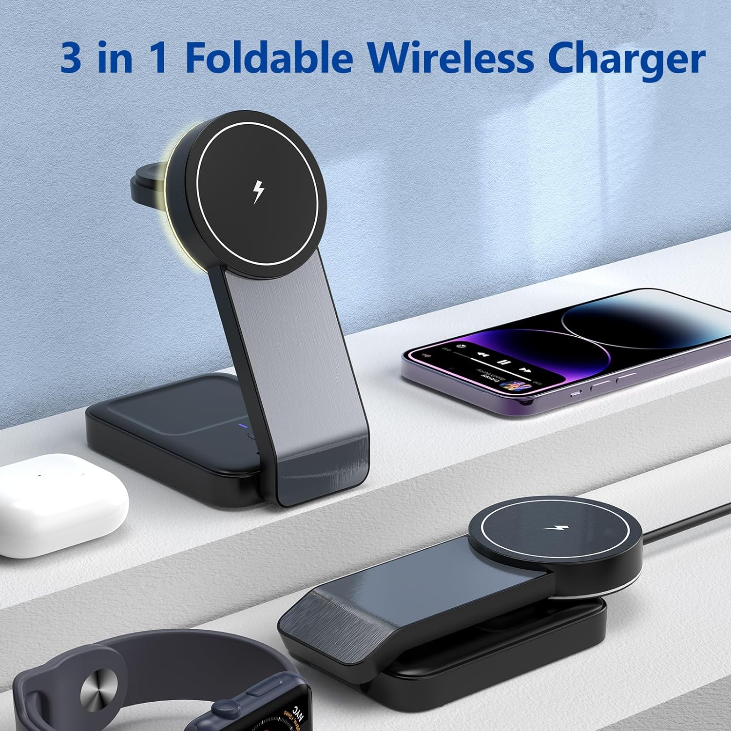 3 in 1 Foldable Wireless Charging Station
