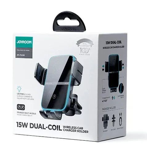 Joyroom Dual-Coil Wireless Car Charger Holder Air Vent JR-ZS246 - Three