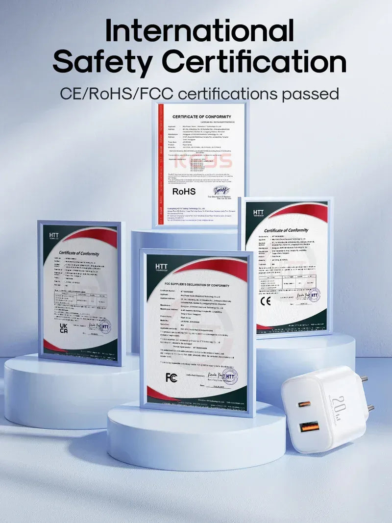 Joyroom Flash Series 20W A+C Dual-Port Charger 20W With Cable JR-TCF05EU - Three