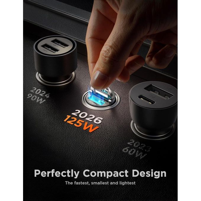 JOYROOM Pull-Ring Style PD 65W Mini Car Charger USB-A + USB-C Dual Ports JR-CCN18