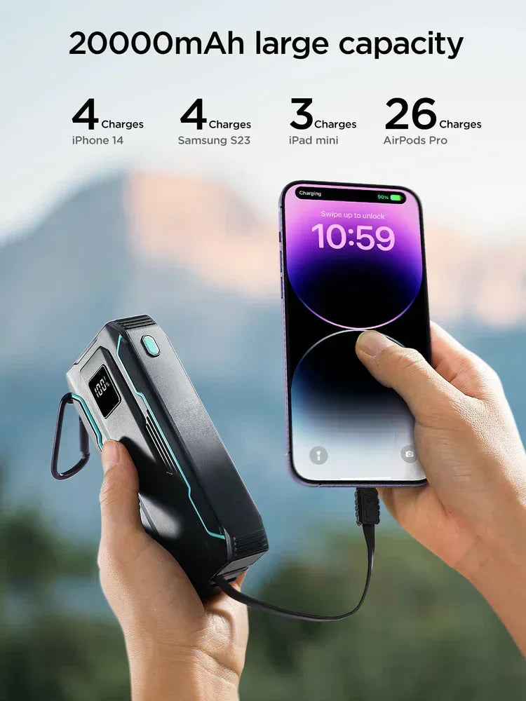 Joyroom 22.5W Power Bank with Built in 2in1 Cables 10000mAh JR-L017 - Three