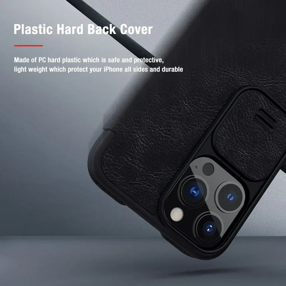 Nillkin Qin Pro Series CamShield Leather case iPhone 14 Pro - Three