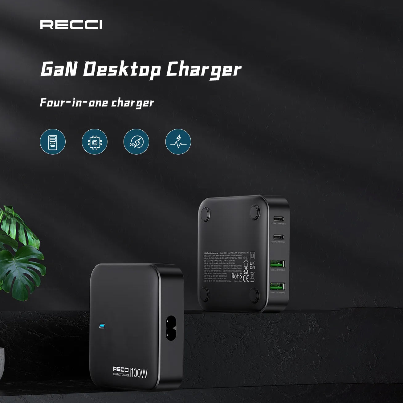 Recci GAN 100W Desktop Charger RC39