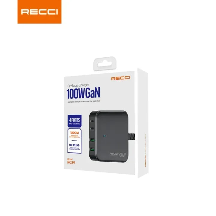Recci GAN 100W Desktop Charger RC39 - Three
