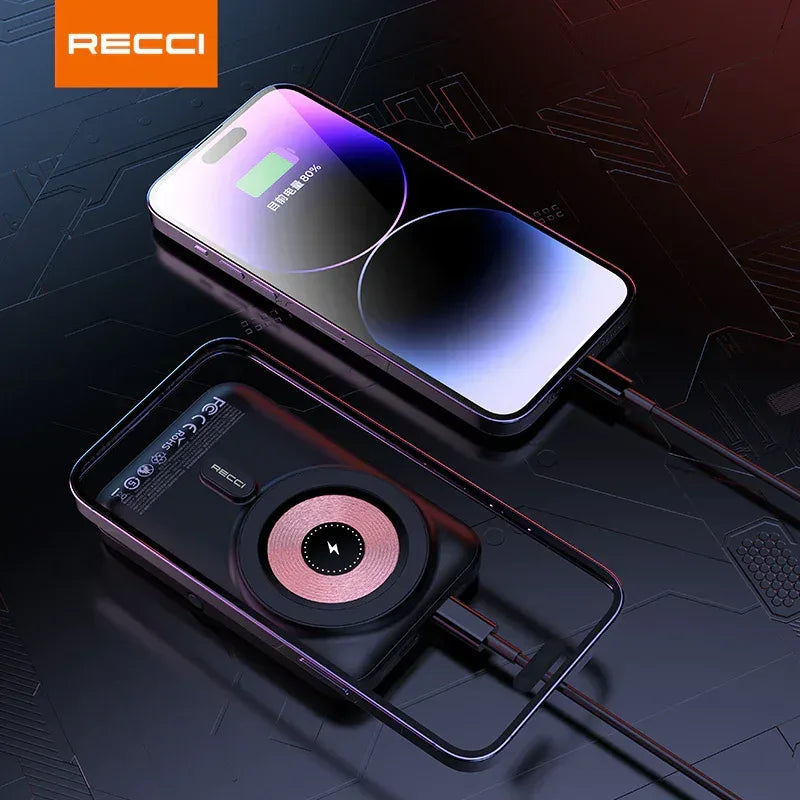 Recci 15W 10000mAh Magnetic Power Bank RPB-W08 - Three