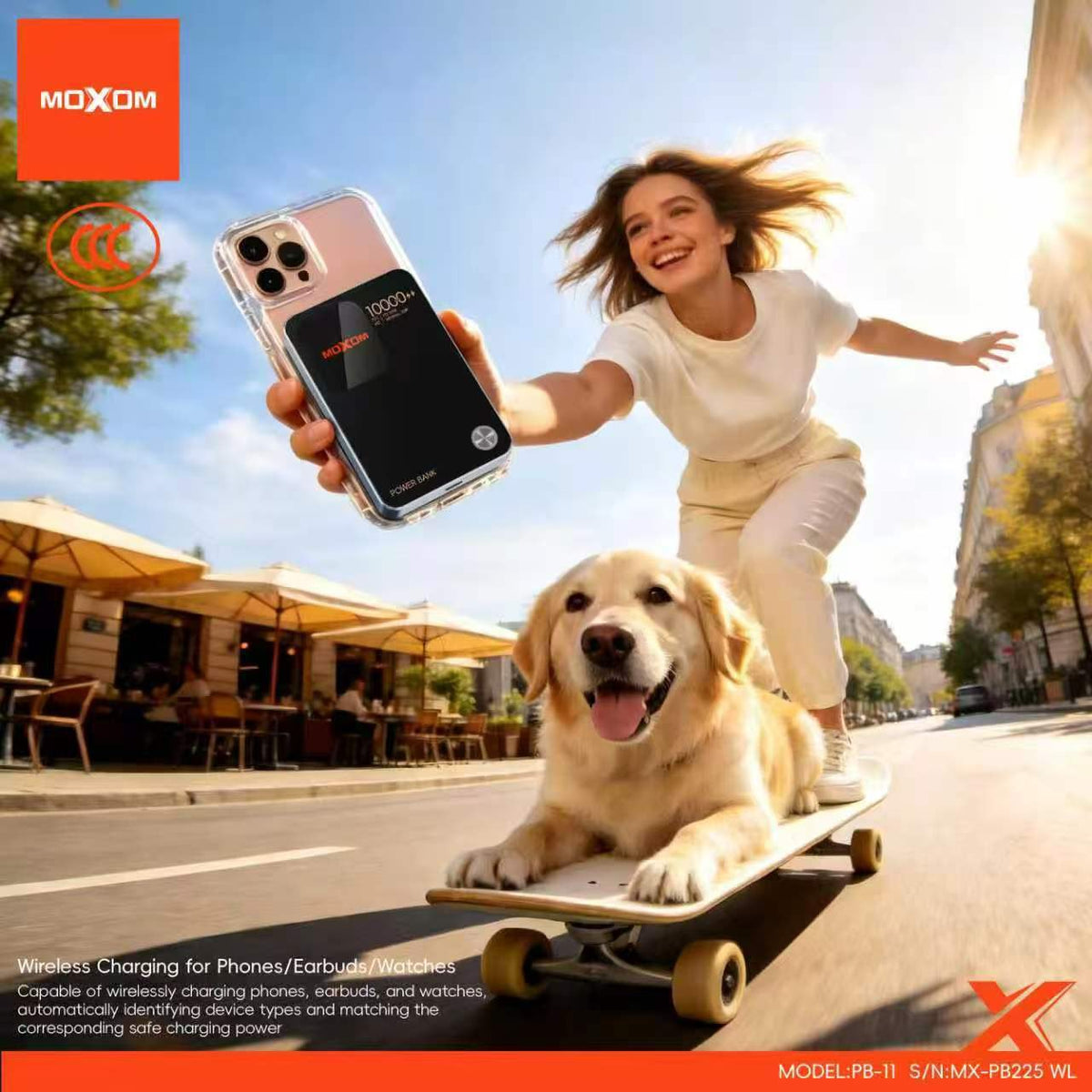 MOXOM Smart Display 10000mAh Wireless Power Bank MX-PB225 WL
