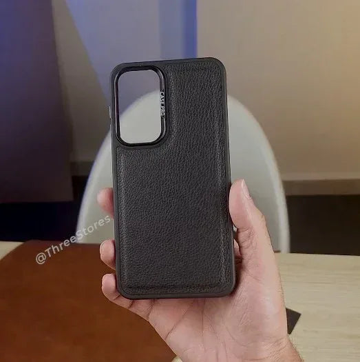 Black Leather Case Samsung A55 - Three