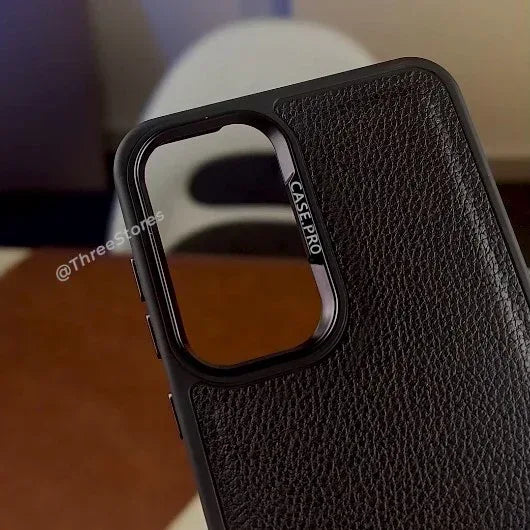 Black Leather Case Samsung A35 - Three