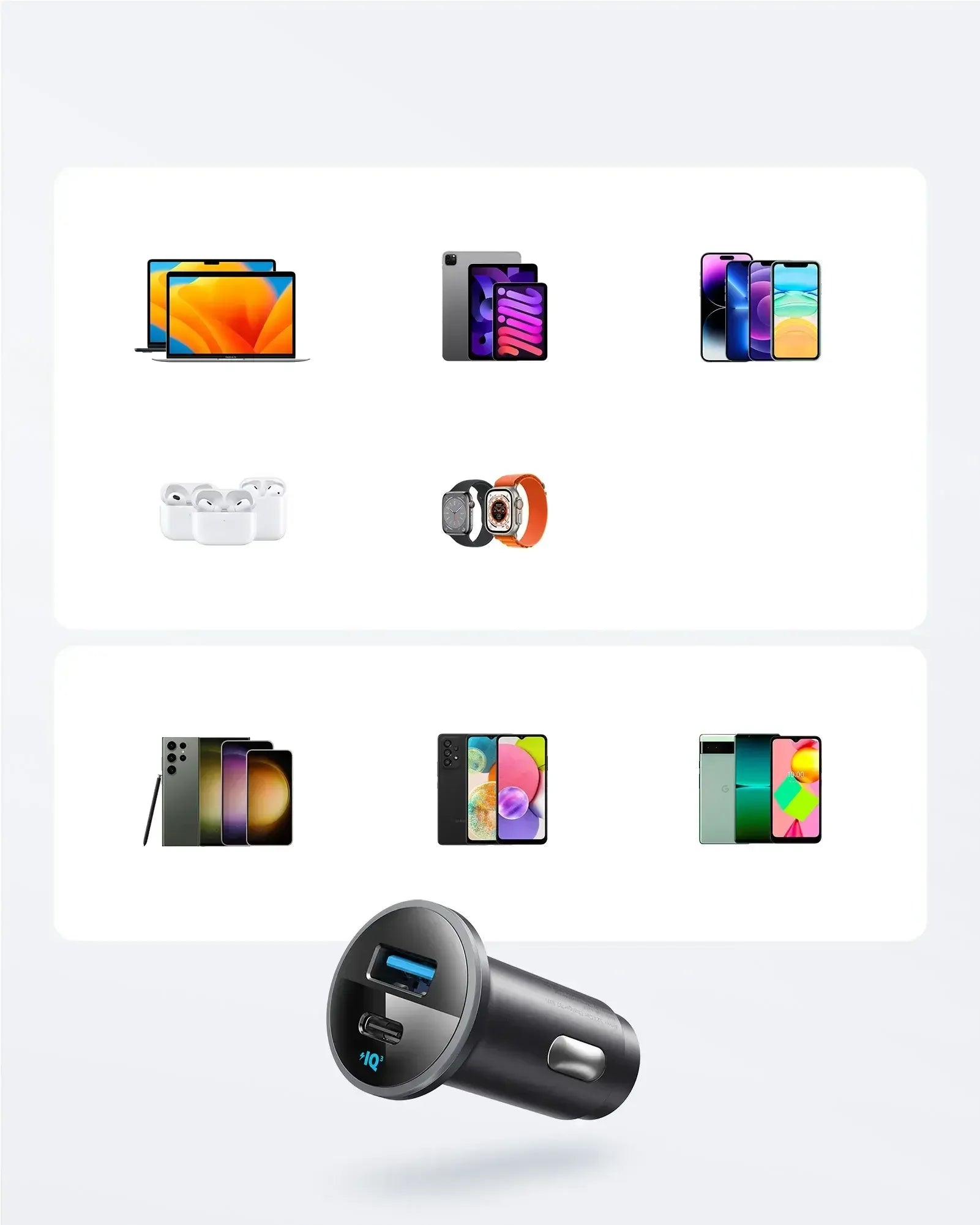 Anker 323 Car Charger 52.5W A2735 - Three