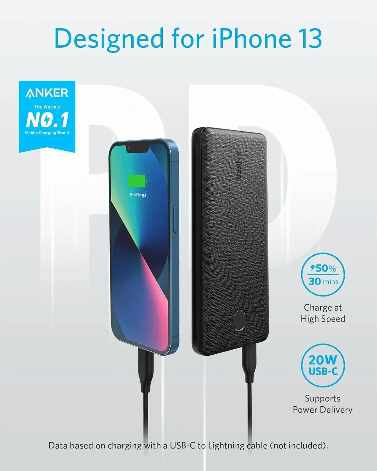 Anker 523 Slim Power Bank USB-C 10K 20W A1245 - Three