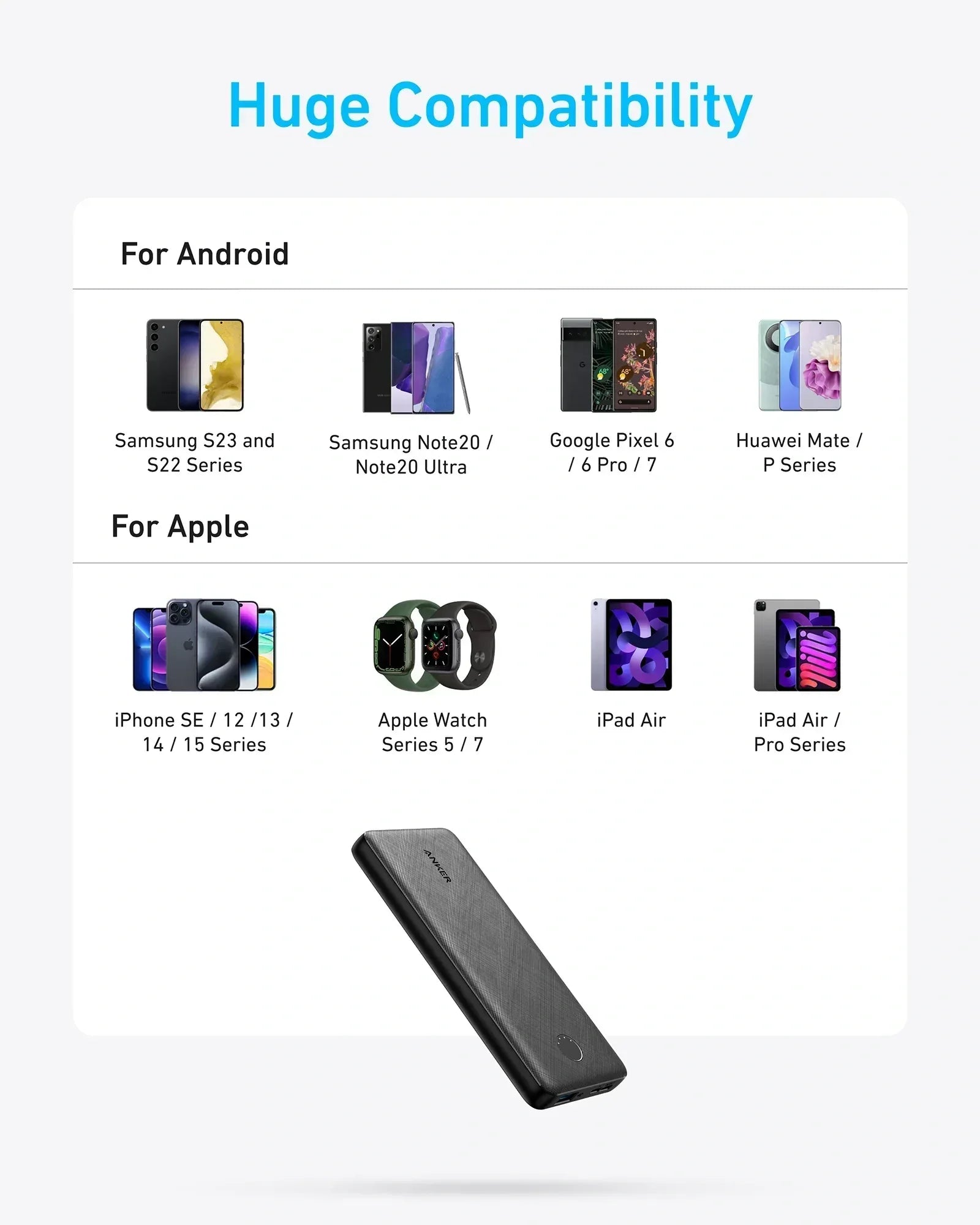 Anker 525 Power Bank 20W PowerCore 20K A1287 - Three
