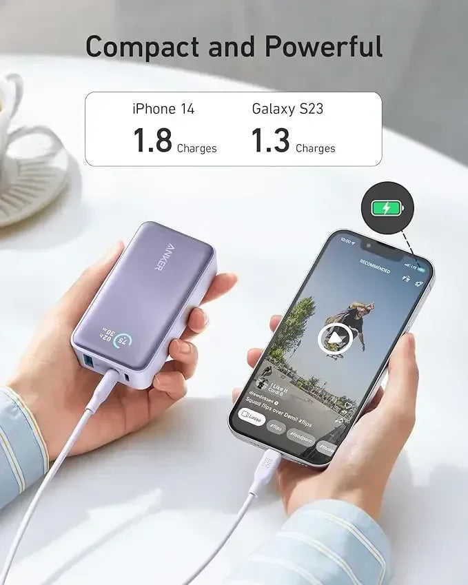 Anker 533 Pocket-Friendly 10K Power Bank 30W A1256 - Three